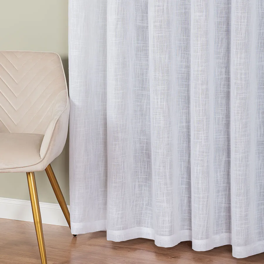 Firana gotowa na przelotkach, 300x250 cm, kolor 001 biały 400002