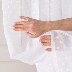 Firana gotowa na przelotkach, szerokość 140cm x wysokość 250cm, kolor 001 biały 424091