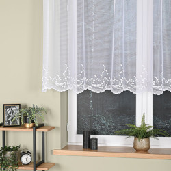 JUSTYNA Firanka żakardowa gotowa, szerokość 250cm x wysokość 110cm, kolor 001 biały 358993