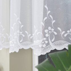 JUSTYNA Firanka żakardowa gotowa, szerokość 250cm x wysokość 110cm, kolor 001 biały 358993