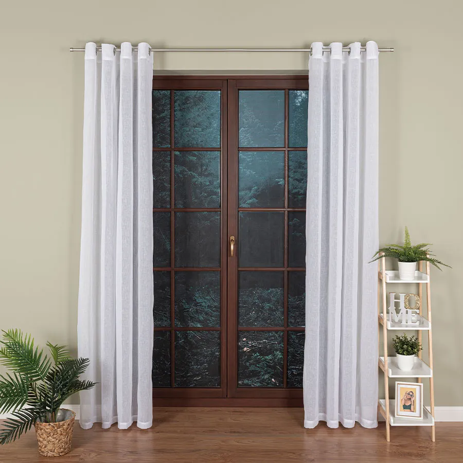 Firana gotowa na przelotkach, 140x250 cm, kolor 001 biały 400007