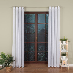 Firana gotowa na przelotkach, 140x250 cm, kolor 001 biały 400007