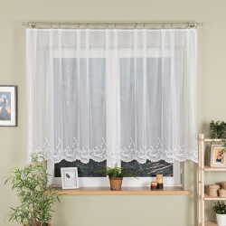 AGNIESZKA Firanka żakardowa gotowa, szerokość 300cm x wysokość 130cm, kolor 001 biały 358991