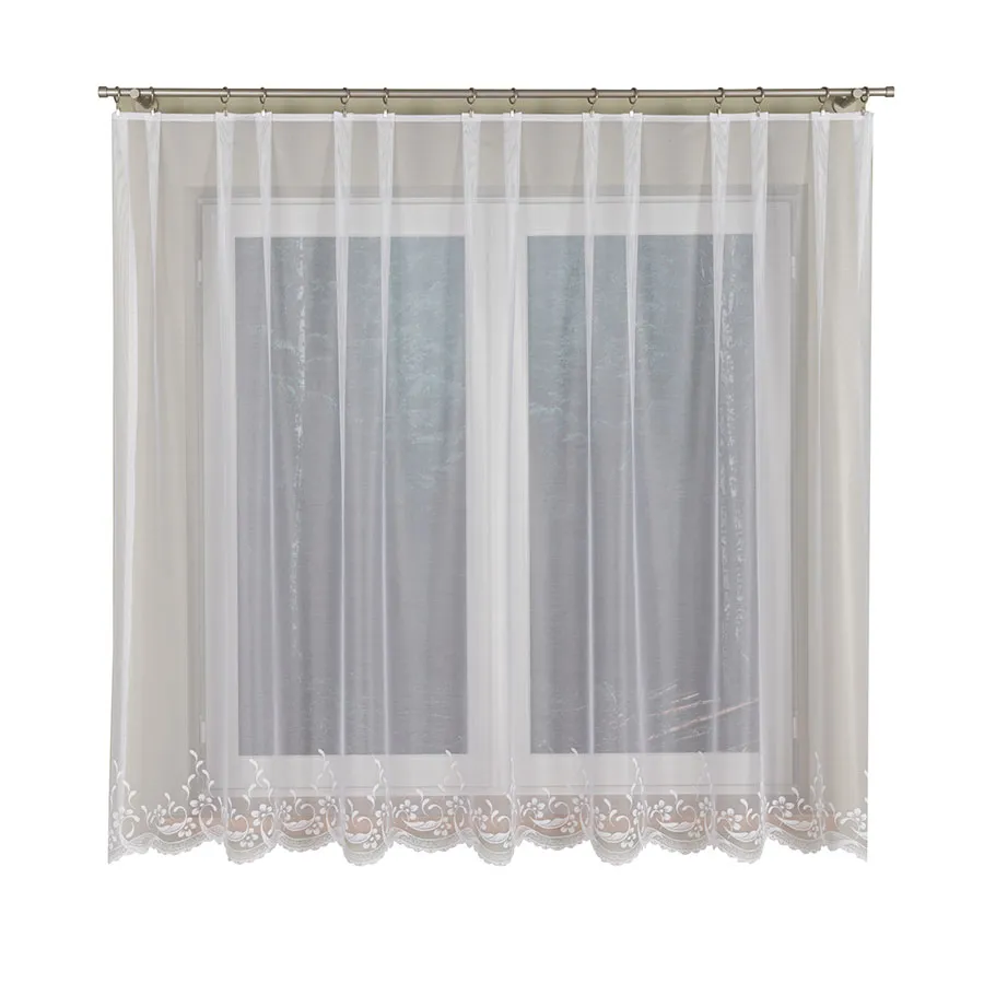 AGNIESZKA Firanka żakardowa gotowa, szerokość 300cm x wysokość 130cm, kolor 001 biały 358991