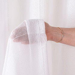 Firana gotowa na taśmie, szerokość 140cm x wysokość 250cm, kolor 001 biały 424118 Firana gotowa na taśmie, szerokość 140cm x wysokość 250cm, kolor 001 biały 424118