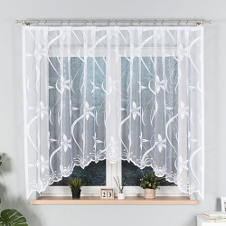 JOLA Firanka żakardowa gotowa, szerokość 330 x wysokość 160cm, kolor 001 biały 007079