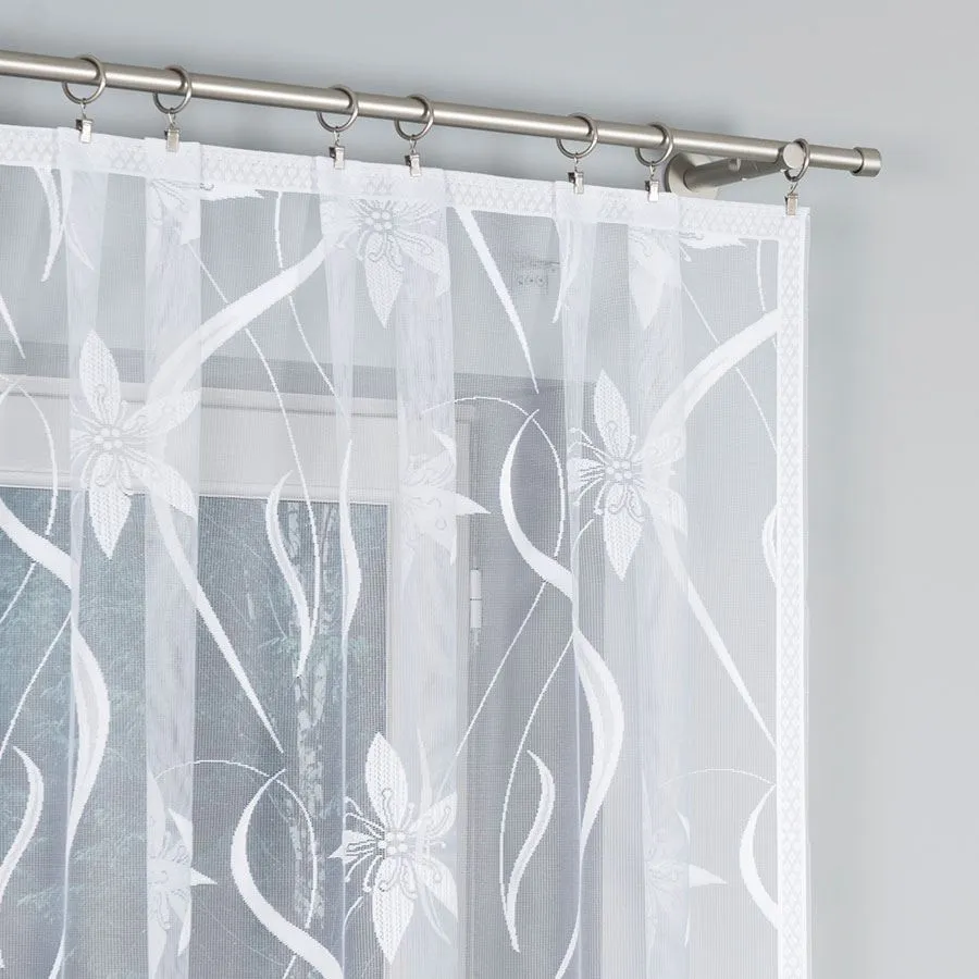 JOLA Firanka żakardowa gotowa, szerokość 330 x wysokość 160cm, kolor 001 biały 007079