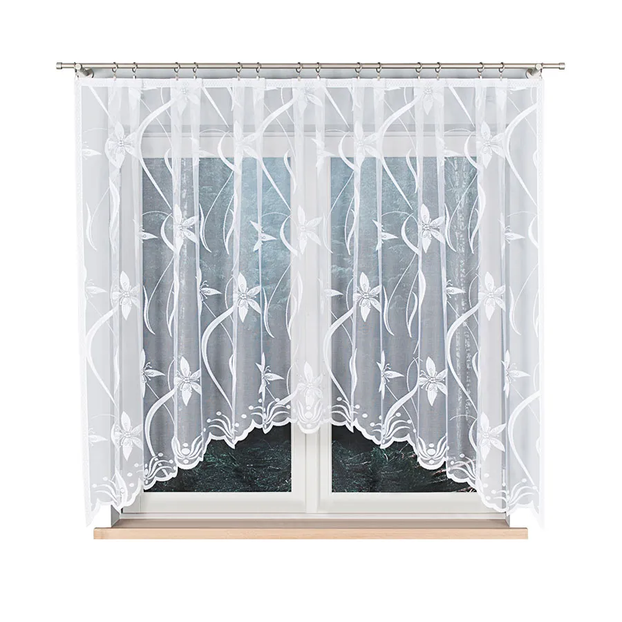 JOLA Firanka żakardowa gotowa, szerokość 330 x wysokość 160cm, kolor 001 biały 007079