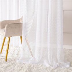 Firana gotowa na taśmie, szerokość 140cm x wysokość 250cm, kolor 001 biały 424091