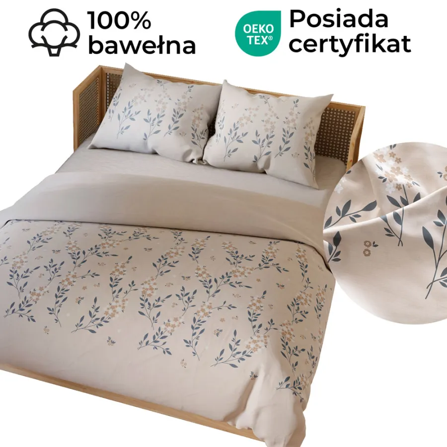 AMALIA Komplet pościeli z bawełny satynowej 160x200cm 100094