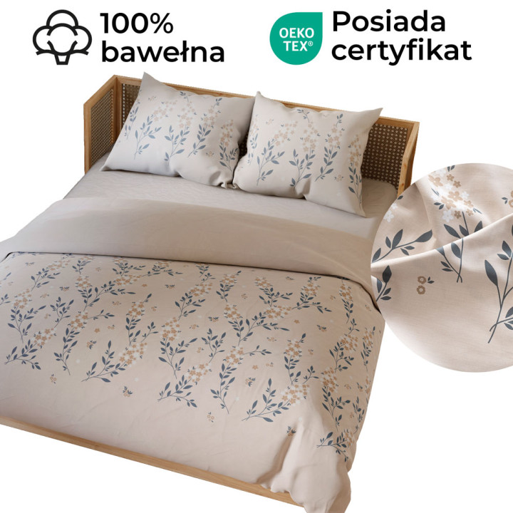 AMALIA Komplet pościeli z bawełny satynowej 160x200cm 100094
