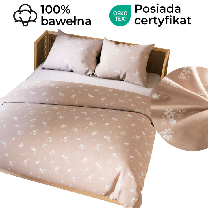 VELORA Komplet pościeli z bawełny satynowej 160x200cm 100105