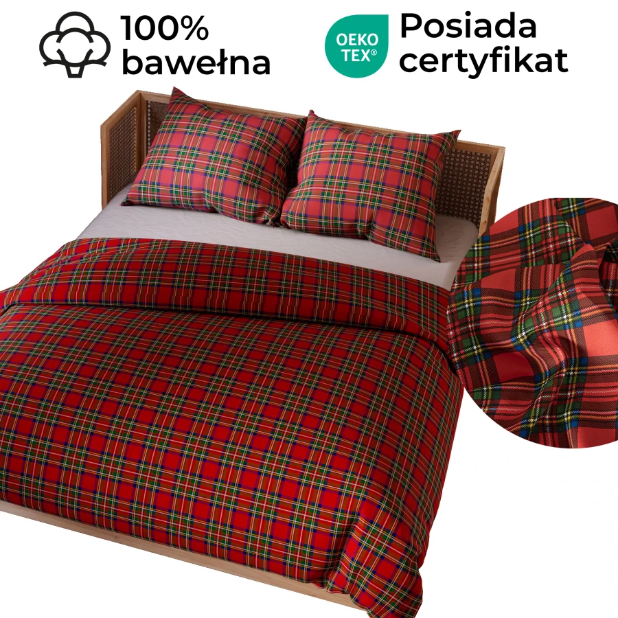 SZKOTI Komplet pościeli z bawełny satynowej 160x200cm 100108