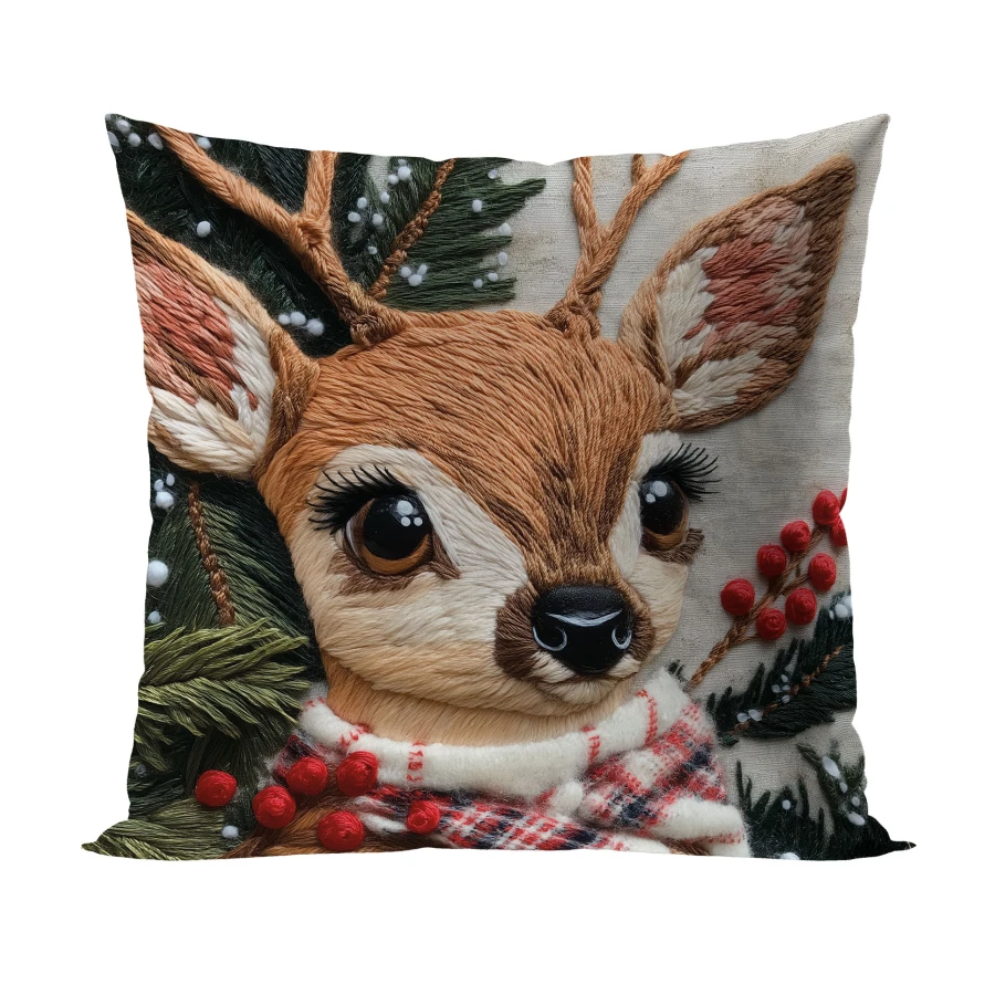 JELONEK Z EFEKTEM WYSZYWANIA Poszewka dekoracyjna VELVET, 40x40cm, kolor 004 beżowy PBN366