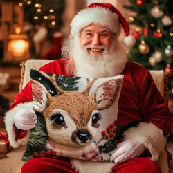 JELONEK Z EFEKTEM WYSZYWANIA Poszewka dekoracyjna VELVET, 40x40cm, kolor 004 beżowy PBN366