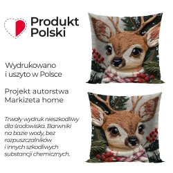 JELONEK Z EFEKTEM WYSZYWANIA Poszewka dekoracyjna VELVET, 40x40cm, kolor 004 beżowy PBN366