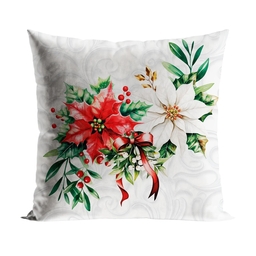 GWIAZDA BETLEJEMSKA Poszewka dekoracyjna VELVET, 40x40cm, kolor 001 biały PBN343