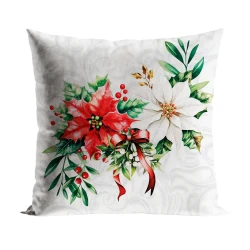 GWIAZDA BETLEJEMSKA Poszewka dekoracyjna VELVET, 40x40cm, kolor 001 biały PBN343