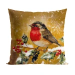 ELEGANCKI RUDZIK VELVET · Poszewka dekoracyjna · 40x40 cm · kolor złoto-brązowy