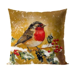 ELEGANCKI RUDZIK Poszewka dekoracyjna VELVET, 40x40cm, kolor 014 złoto-brązowy PBN339