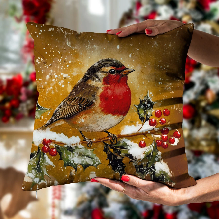 ELEGANCKI RUDZIK Poszewka dekoracyjna VELVET, 40x40cm, kolor 014 złoto-brązowy PBN339