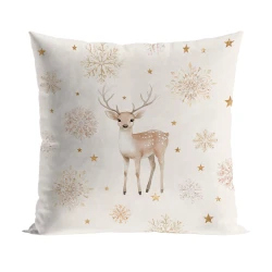 JELONKI, ZIMOWA OPOWIEŚĆ Poszewka dekoracyjna VELVET, 40x40cm, kolor 004 beżowy PBN346