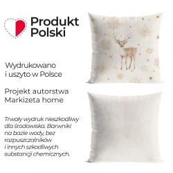 JELONKI, ZIMOWA OPOWIEŚĆ Poszewka dekoracyjna VELVET, 40x40cm, kolor 004 beżowy PBN346