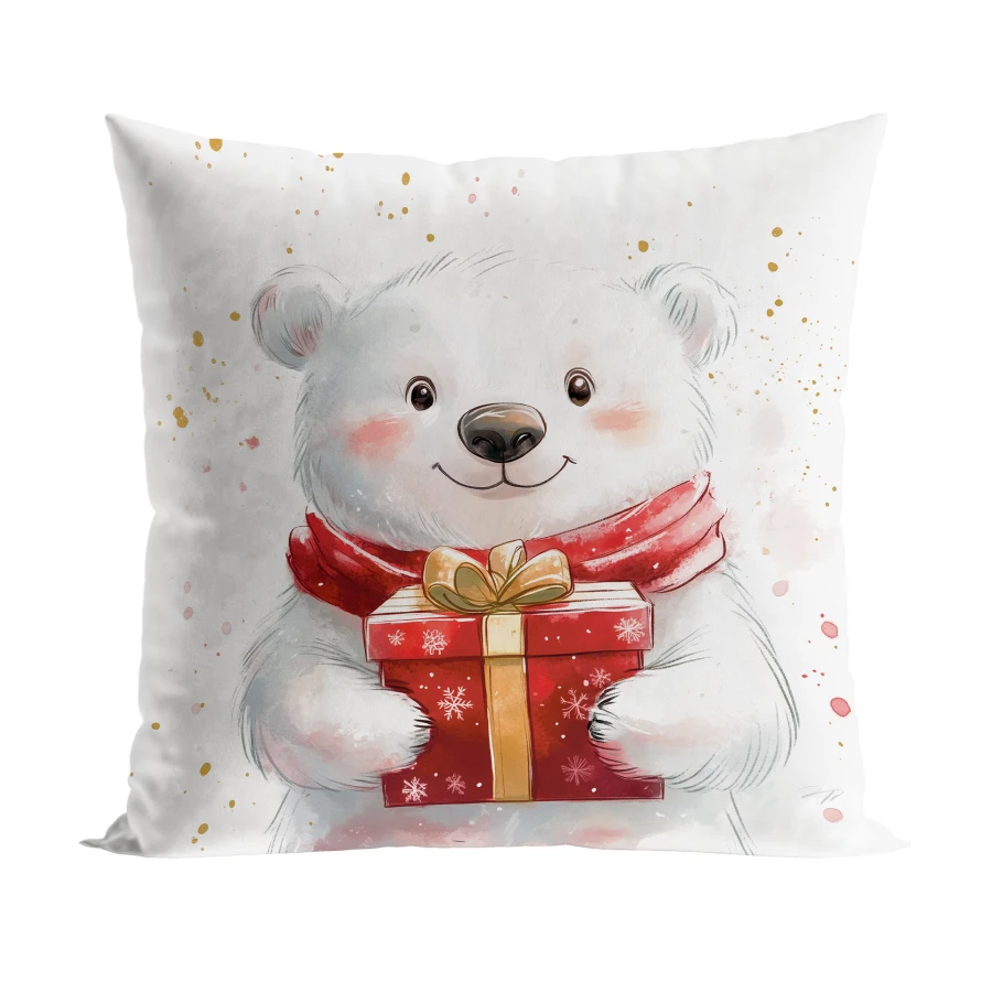 MISIEK, BAJKOWE ŚWIĘTA Poszewka dekoracyjna VELVET, 40x40cm, kolor 001 biały PBN357