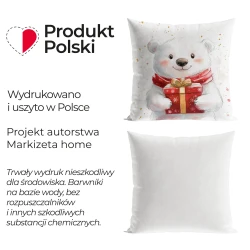 MISIEK, BAJKOWE ŚWIĘTA Poszewka dekoracyjna VELVET, 40x40cm, kolor 001 biały PBN357