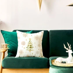 CHOINKI, ZIMOWA OPOWIEŚĆ Poszewka dekoracyjna VELVET, 40x40cm, kolor 001 biały PBN336