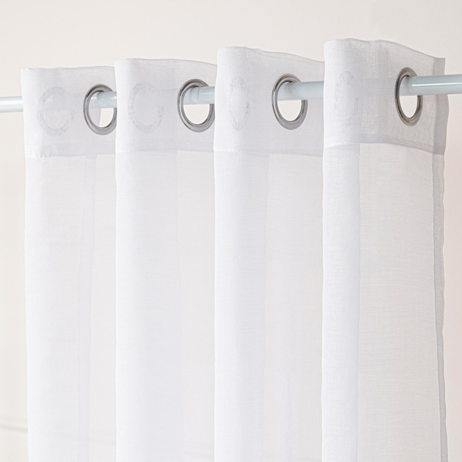 ETAMINA Firana gotowa na srebrnych przelotkach, szerokość 140 x wysokość 230cm, kolor 001 biały ETAMIN