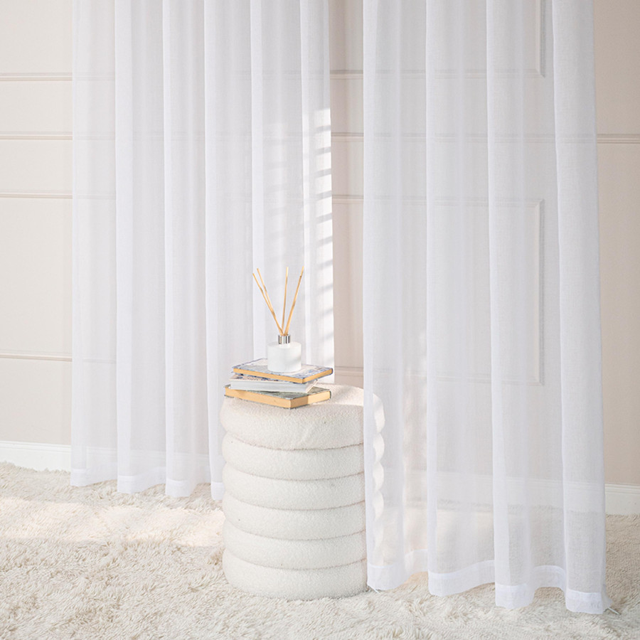 ETAMINA Firana gotowa na srebrnych przelotkach, szerokość 140 x wysokość 230cm, kolor 001 biały ETAMIN