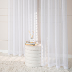 ETAMINA Firana gotowa na srebrnych przelotkach, szerokość 140 x wysokość 230cm, kolor 001 biały ETAMIN