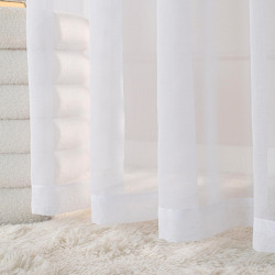 ETAMINA Firana gotowa na srebrnych przelotkach, szerokość 140 x wysokość 230cm, kolor 001 biały ETAMIN
