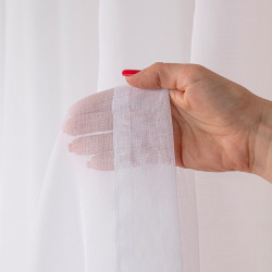 ETAMINA Firana gotowa na srebrnych przelotkach, szerokość 140 x wysokość 230cm, kolor 001 biały ETAMIN