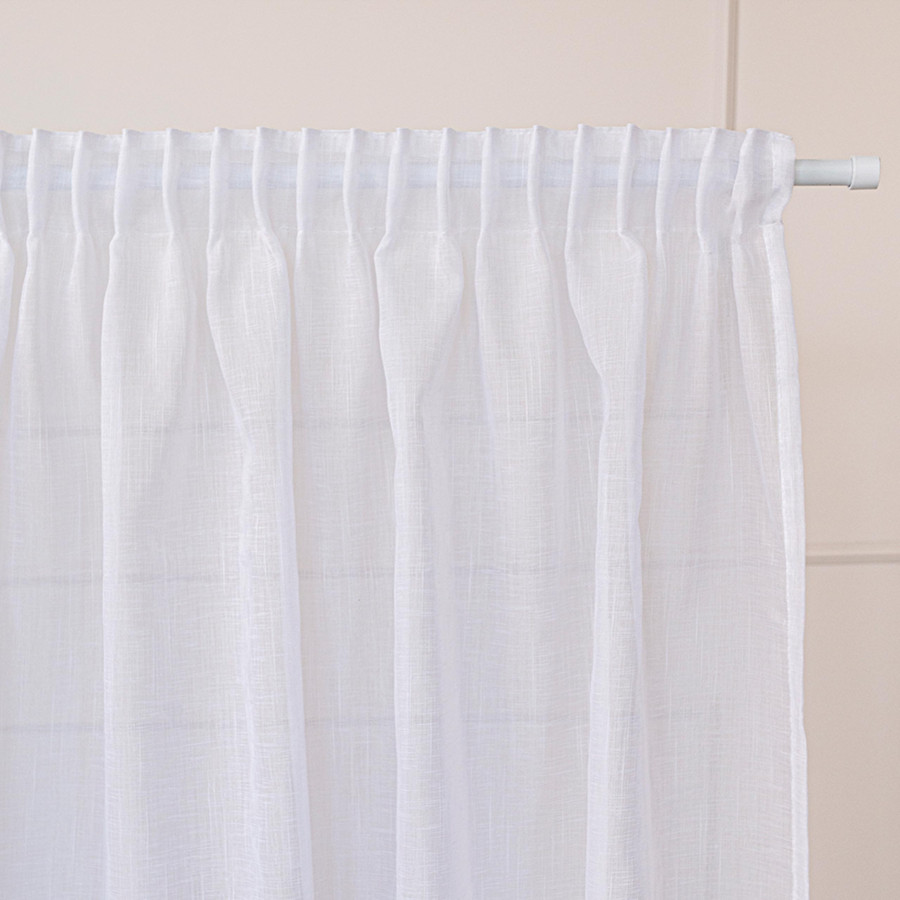 NALA Firana gotowa na taśmie, szerokość 140cm x wysokość 250cm, kolor 001 biała 002022