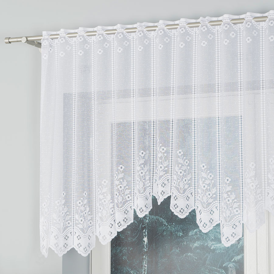 KLEMENTYNA Firanka żakardowa gotowa, szerokość 200 x wysokość 80cm, kolor 001 biały 018539