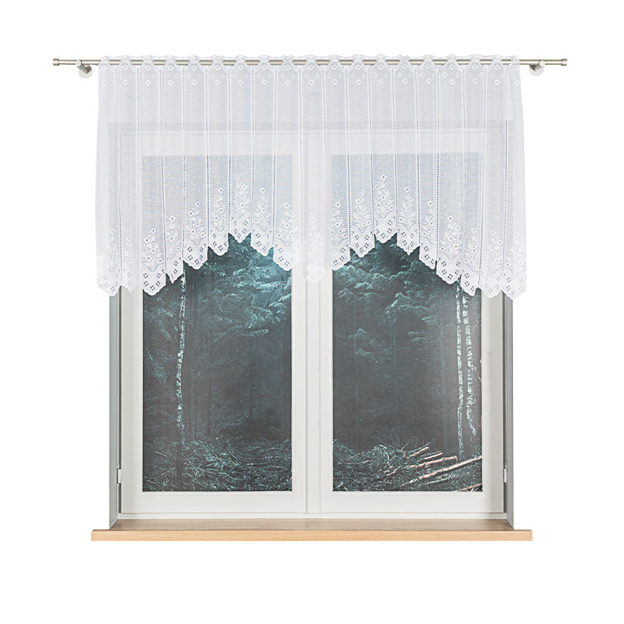 KLEMENTYNA Firanka żakardowa gotowa, szerokość 200 x wysokość 80cm, kolor 001 biały 018539