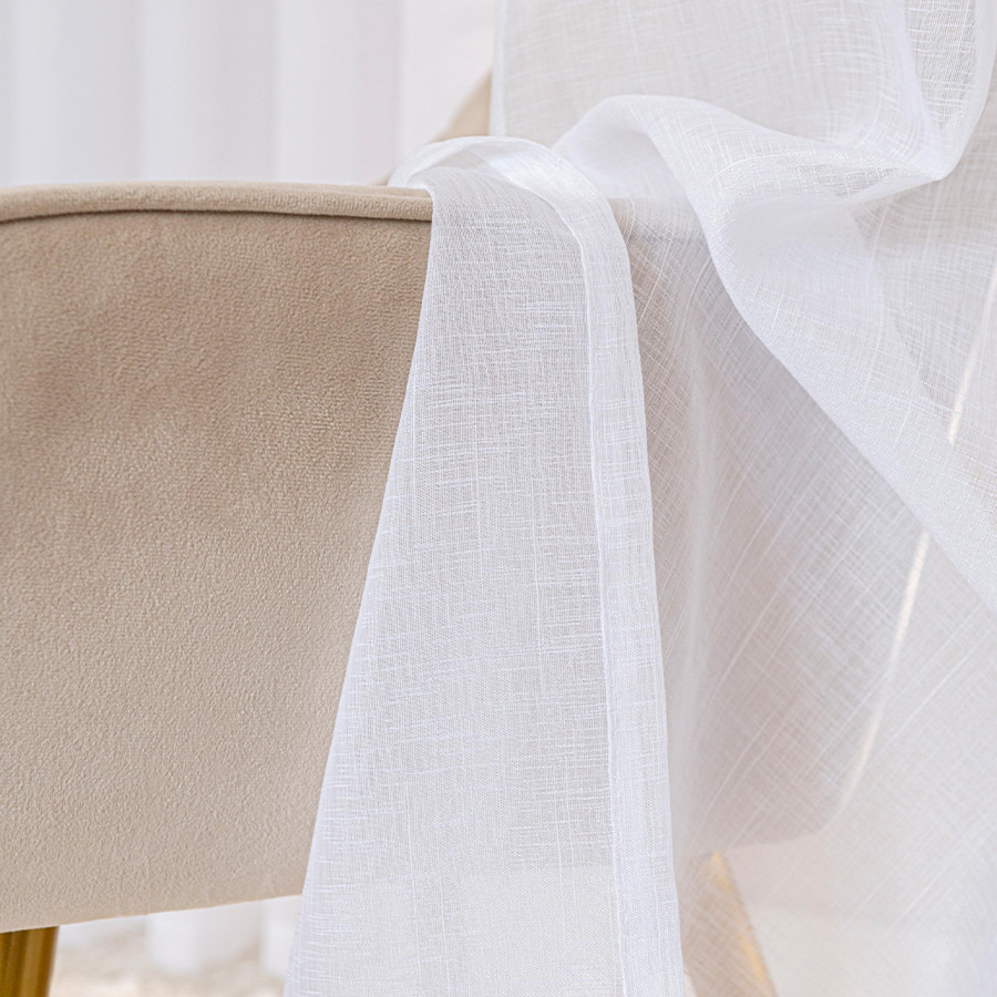 NALA Firana gotowa na taśmie, szerokość 140cm x wysokość 260cm, kolor 001 biała 002022