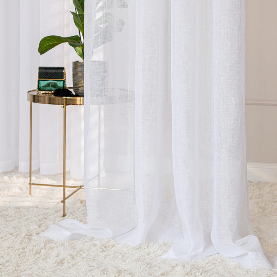 NALA Firana gotowa na przelotkach, szerokość 200cm x wysokość 250cm, kolor 001 biała 002022