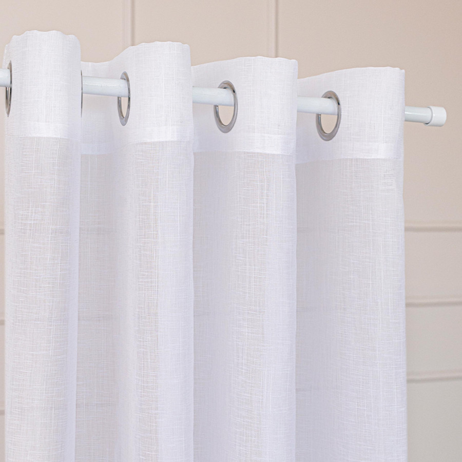 NALA Firana gotowa na przelotkach, szerokość 140cm x wysokość 250cm, kolor 001 biała 002022