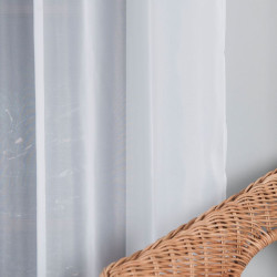 WOAL Firana gotowa na srebrnych przelotkach, szerokość 140 x wysokość 250cm, kolor 001 biały FG0002