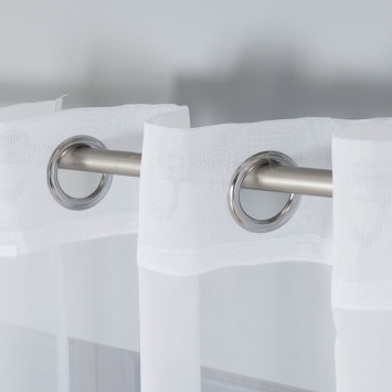WOAL Firana gotowa na srebrnych przelotkach, szerokość 140 x wysokość 250cm, kolor 001 biały FG0002 2