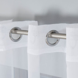 WOAL Firana gotowa na srebrnych przelotkach, szerokość 140 x wysokość 250cm, kolor 001 biały FG0002