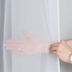 WOAL Firana gotowa na srebrnych przelotkach, szerokość 140 x wysokość 250cm, kolor 001 biały FG0002