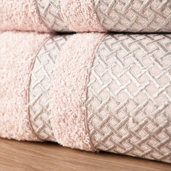 LIONEL Ręcznik, 70x140cm, kolor 119 pudrowy ze srebrną bordiurą LIONEL