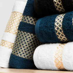 LIONEL Ręcznik, 70x140cm, kolor 110 granatowy ze złotą bordiurą LIONEL