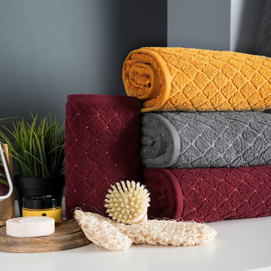 OLIWIER Ręcznik, 50x90cm, kolor 009 ciemno czerwony burgundowy R00001