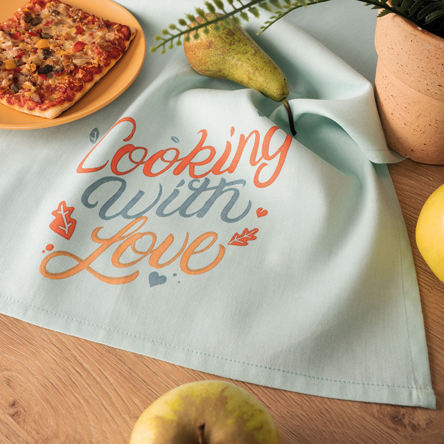 COOKING WITH LOVE Komplet 3 ścierek kuchennych, rozmiar 40x60cm S00012