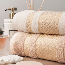 LIONEL Ręcznik, 50x90cm, kolor 783 kremowy ze złotą bordiurą LIONEL